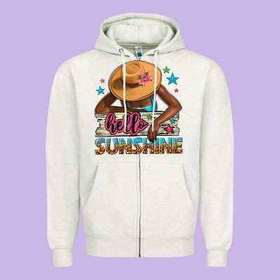 Hello Sunshine Zipper Hoodie Designed By Nancycooperartshop