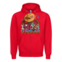 Red hello sunshine Zipper Hoodie - NancyCooperArtShop
