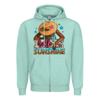Seafoam hello sunshine Zipper Hoodie - NancyCooperArtShop