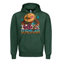 Sports Green hello sunshine Zipper Hoodie - NancyCooperArtShop