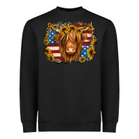 Black 4th of july shaggy cow Heavyweight Sweatshirt - Jasminsmagicworld