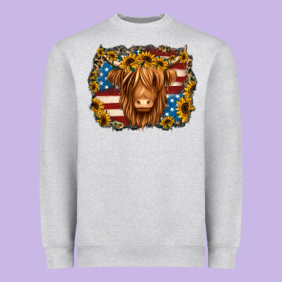 4th Of July Shaggy Cow Heavyweight Sweatshirt Designed By Jasminsmagicworld