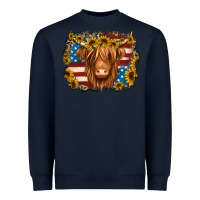 Navy 4th of july shaggy cow Heavyweight Sweatshirt - Jasminsmagicworld