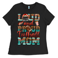 Black loud and proud football mom Ladies Tee - RanaPortraitStore