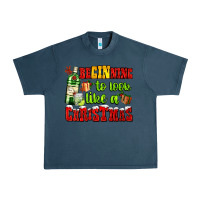Midnight Navy beginning to look like a christmas with gin and gifts Urban Heavy Tee - AdoDesignShop