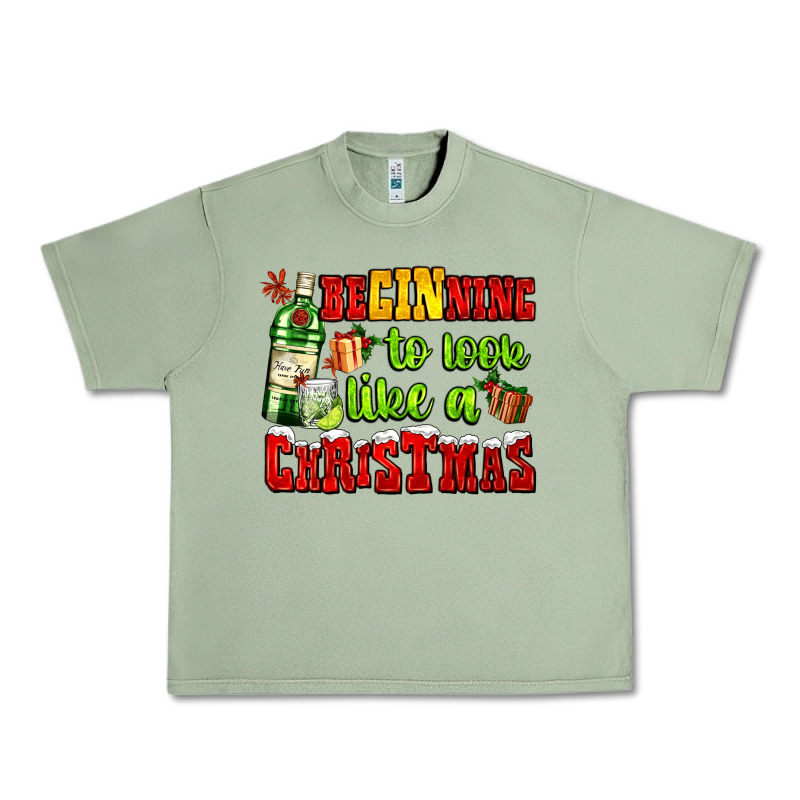 Beginning To Look Like A Christmas With Gin And Gifts Urban Heavy Tee by AdoDesignShop | Teevron