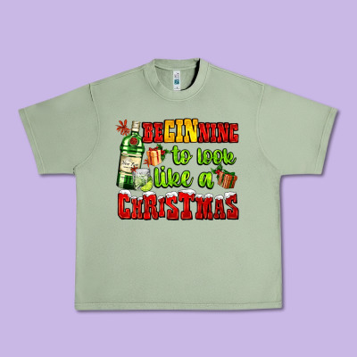 Beginning To Look Like A Christmas With Gin And Gifts Urban Heavy Tee Designed By Adodesignshop