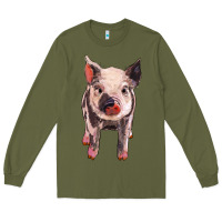 Army Green pig Long Sleeve Tee - BarkalooDesign
