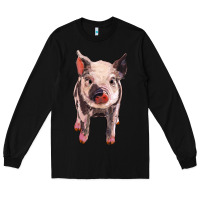 Black pig Long Sleeve Tee - BarkalooDesign