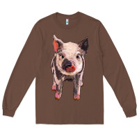 Chestnut pig Long Sleeve Tee - BarkalooDesign