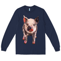 Navy pig Long Sleeve Tee - BarkalooDesign
