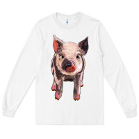 White pig Long Sleeve Tee - BarkalooDesign