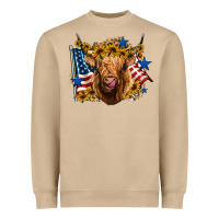 Mushroom 4th of july shaggy cow leopard background Heavyweight Sweatshirt - Jasminsmagicworld