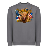 Storm 4th of july shaggy cow leopard background Heavyweight Sweatshirt - Jasminsmagicworld