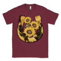 Burgundy horseshoe sunflower camouflage Classic Tee - AdoDesignShop