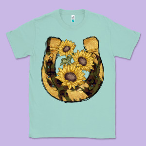 Horseshoe Sunflower Camouflage Classic Tee Designed By Adodesignshop