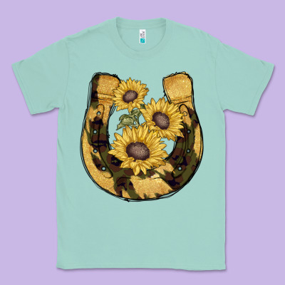 Horseshoe Sunflower Camouflage Classic Tee Designed By Adodesignshop