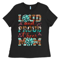 Black loud and proud cheer mom Ladies Tee - RanaPortraitStore