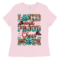 Bubblegum Pink loud and proud cheer mom Ladies Tee - RanaPortraitStore