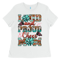 White loud and proud cheer mom Ladies Tee - RanaPortraitStore