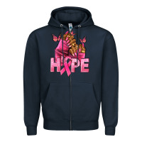 Navy Hope Breast Cancer nails Zipper Hoodie - NancyCooperArtShop