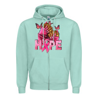 Seafoam Hope Breast Cancer nails Zipper Hoodie - NancyCooperArtShop