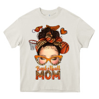 Cream basketball messy bun mom Heavy Core Tee - texasbilliewilder