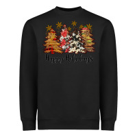 Black happy holidays Heavyweight Sweatshirt - JahusDesignShop