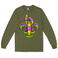 Army Green mardi gras crawfish fleur de lis Long Sleeve Tee - Jasminsmagicworld
