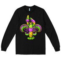 Black mardi gras crawfish fleur de lis Long Sleeve Tee - Jasminsmagicworld