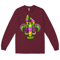 Burgundy mardi gras crawfish fleur de lis Long Sleeve Tee - Jasminsmagicworld