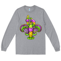 Heather Grey mardi gras crawfish fleur de lis Long Sleeve Tee - Jasminsmagicworld