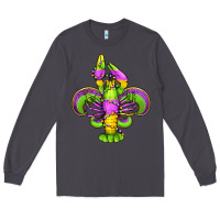 Smoke mardi gras crawfish fleur de lis Long Sleeve Tee - Jasminsmagicworld