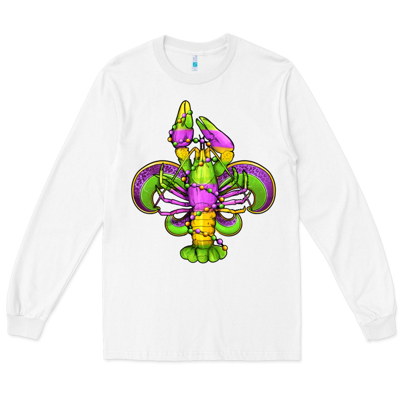 Mardi Gras Crawfish Fleur De Lis Long Sleeve Tee by Jasminsmagicworld | Teevron