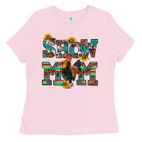 Bubblegum Pink show mom rooster Ladies Tee - RanaPortraitStore