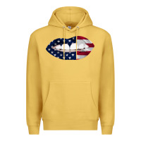 Antique Gold Lips American Flag Premium Hoodie - Bettercallsaul
