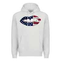 Dove Grey Lips American Flag Premium Hoodie - Bettercallsaul