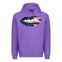 Purple Lips American Flag Premium Hoodie - Bettercallsaul