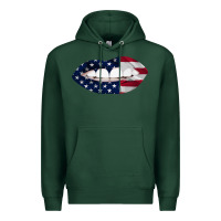 Sports Green Lips American Flag Premium Hoodie - Bettercallsaul