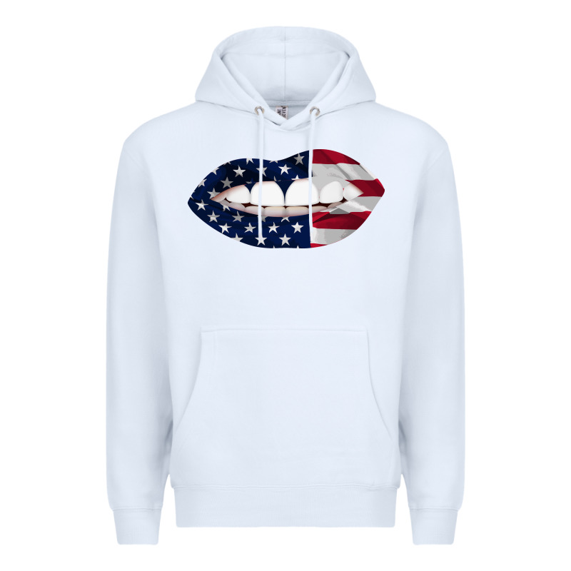 Lips American Flag Premium Hoodie by Bettercallsaul | Teevron