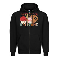 Black take me out to the ballgame Zipper Hoodie - MaliasSmallBusiness