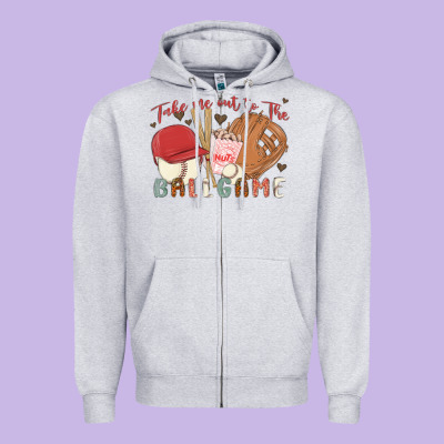 Take Me Out To The Ballgame Zipper Hoodie Designed By Maliassmallbusiness