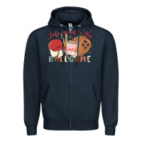 Navy take me out to the ballgame Zipper Hoodie - MaliasSmallBusiness