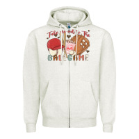Oatmeal Heather take me out to the ballgame Zipper Hoodie - MaliasSmallBusiness