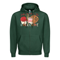Sports Green take me out to the ballgame Zipper Hoodie - MaliasSmallBusiness