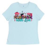 Baby Blue handmade with love Ladies Tee - RanaPortraitStore