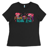 Black handmade with love Ladies Tee - RanaPortraitStore