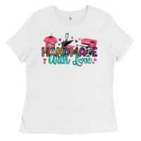 White handmade with love Ladies Tee - RanaPortraitStore