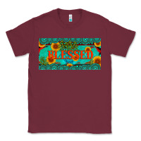 Burgundy blessed turquoise gemstone cactus and sunflower licanse plate Classic Tee - Artiststas