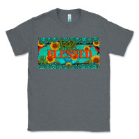 Charcoal Heather blessed turquoise gemstone cactus and sunflower licanse plate Classic Tee - Artiststas